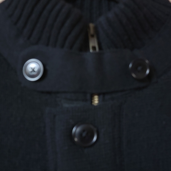 Men's Knit Cardigan Zipper & button closure Merino Wool Cashmere & Suede XLARGE - Picture 4 of 9